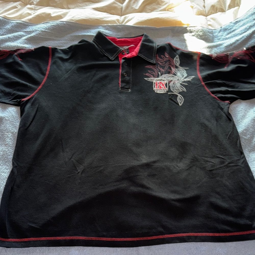 RARE Vintage Y2K Brooklyn Xpress Embroidered Black Short Sleeve Polo Shirt